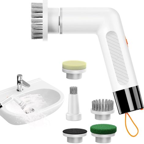 Brosse de nettoyage pour douche Rotative à main étanche ergonomique Brosse à récurer portable pour cuisine Pour salle de bains, toilettes, cuisine, carrelage, joints, , douche (1/5)
