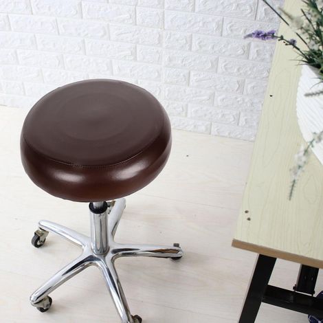 tabouret de bar maison pu cuir chaise ronde coussin de siège manches café (1/5)