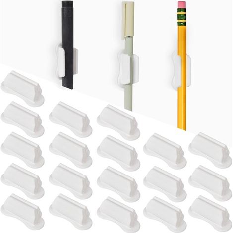 Set di 22 portapenne autoadesivi in silicone per scrivanie, da fissare alle lavagnette in classe. (1/5)