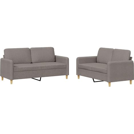 Maison Exclusive - Ensemble de canapés 2 pcs avec coussins Taupe Tissu (1/5)