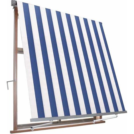 TENDA DA SOLE A CADUTA BALCONE BRACCETTI BRACCI 1 x 2,5 M BIANCO/BLU 591 VE