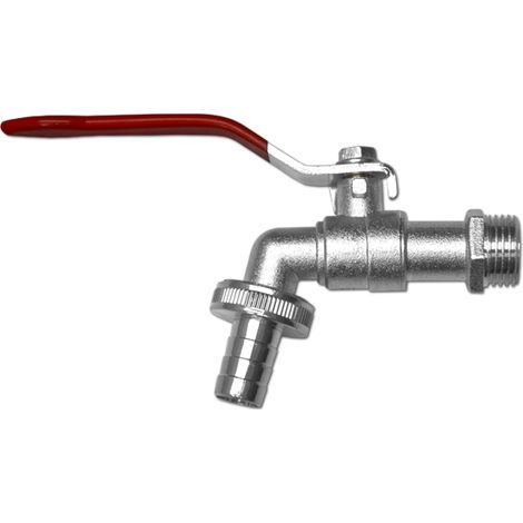 Rubinetto a sfera da giardino zincato 3/4" GZ 1" con attacco per tubo flessibile da 3/4" Bradas 3677 (1/2)
