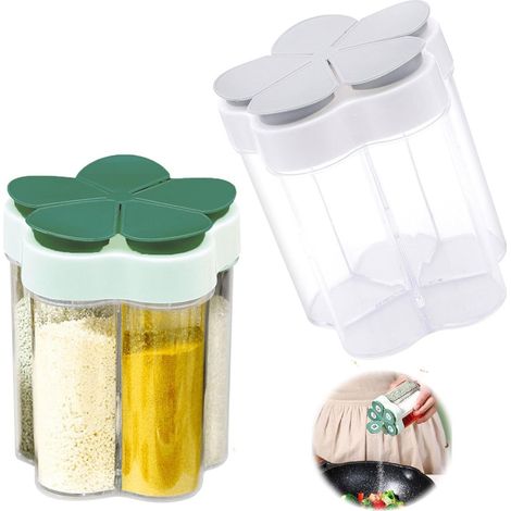 Set di 5 barattoli per spezie - Barattoli per spezie - 2 pezzi - Barattoli per spezie ideali per il campeggio - Barattoli per spezie da cucina - Barattoli adatti per spezie - Set di barattoli per spez (1/5)