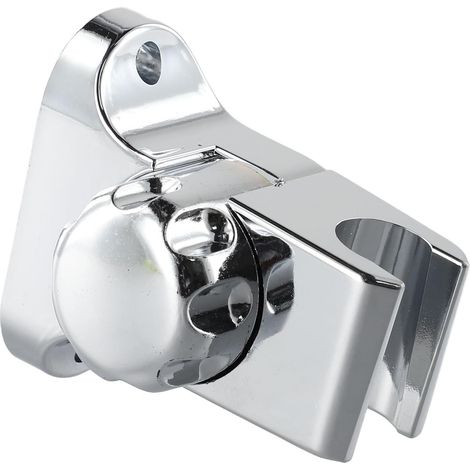 Soporte ajustable para cabezal de ducha de ABS cromado con función de inclinación para baño. Color plata. Tornillos y tuercas incluidos. (1/5)