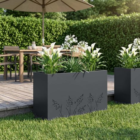 vidaXL Macetero de Jardín Gris antracita 80 x 30 x 49 cm (1/5)