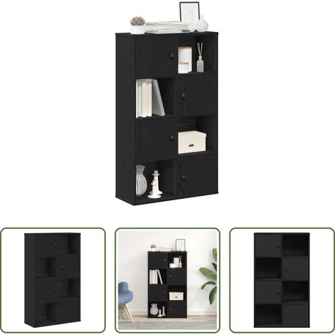 vidaXL Rangement livres - Bibliothèque chêne noir 60x24x101,5 cm bois d'ingénierie (1/5)