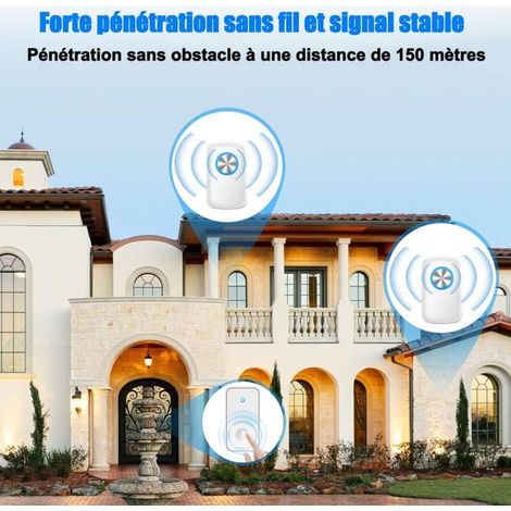 Campanello senza fili per esterni impermeabile, campanello elettronico, kit campanello con 2 ricevitori plug-in, 60 melodie a 5 livelli di volume, flash LED (1/3)