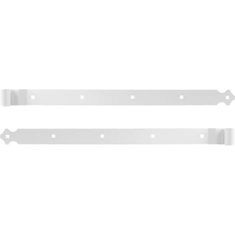 Store Menuiserie – Pentures droite embout feston 544 mm – Aluminium blanc résistant aux intempéries – 5 trous de fixation pour volets battants (1/5)