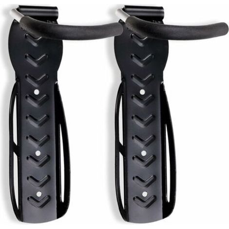 Pair - Crochet mural pour vélo - Crochet fixe - Porte-vélos, Support mural - Noir 2 pièces (1/5)