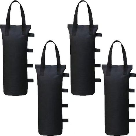 4 Pièces Sacs de Lestage, Sac de Sable pour Tonnelle, Poids Pavillon Sacs de Sable pour Tonnelles, Auvents, Tentes, Parasols(Oxford, 50 x 15cm, Noir) (1/4)