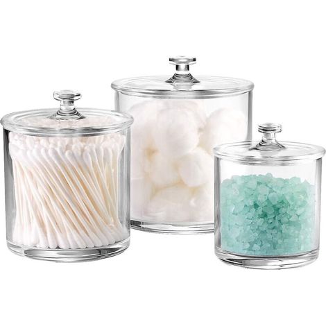 Set mit 3 hochwertigen Apothekergläsern aus Acryl, Badezimmer-Organizer (1/5)
