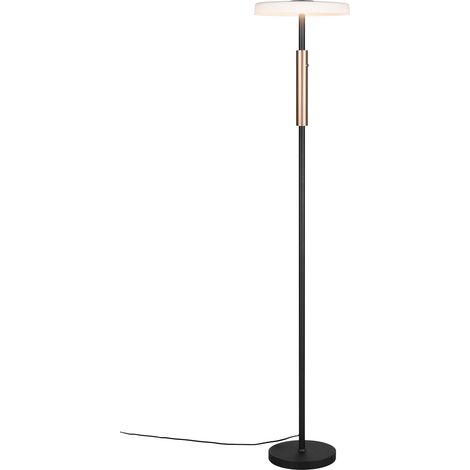 Lampada da terra LED, metallo e vetro, caffè e bianco, H 130 cm, Celeste (1/5)