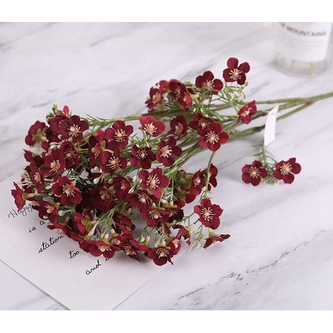 Bouquet Artificiel Gypsophila - 35 cm - Fleur Synthétique en Plastique et Tissu Soie - Décoration Table Mariage Intérieur (1/5)