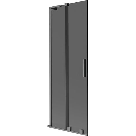 Mexen Velar L Badewannenfaltwand, 2-teilig, 70 x 150 cm, Graphit, gebürstetes Gun Grau - 896-070-003-41-66 (1/5)