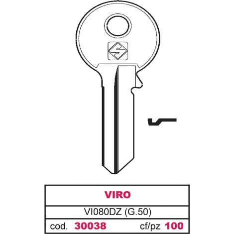Silca CHIAVE SILKY OTTONE VI080DZ (G.VGB 1) VIRO 100.00 pz