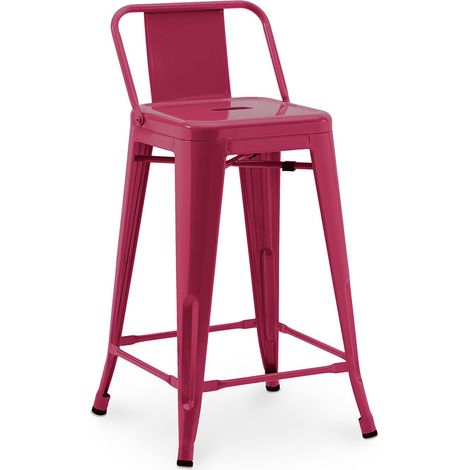Bar Stool with Backrest - Industrial Design - 60cm - New Edition - Stylix