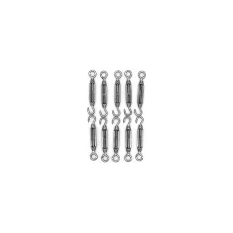 Paquete de 10 tornillos tensores M4, de C a O, kit de herrajes para cable de tensión de alta resistencia para instalación de toldos y carpas - Crezuo