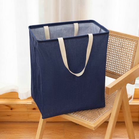 Panier de rangement en tissu bleu pour la maison, la chambre ou la buanderie, adapté aux espaces intérieurs et aux routines quotidiennes.-AquaForge (1/5)