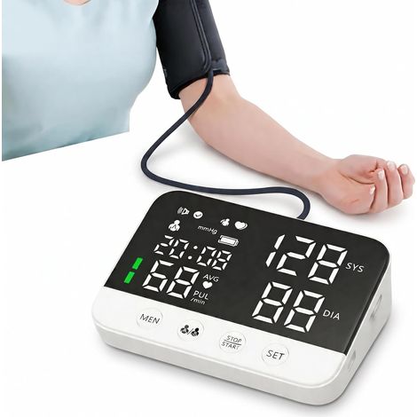 Bras Manchette Moniteur De Pression ArtéRielle,Tensiomètre Électronique Numérique, Écran LCD, Accueil Haute PréCision Batterie Rechargeable Prononciation Anglaise Guidance (1/5)