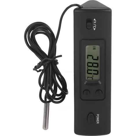 Thermomètre numérique LCD double sonde pour réfrigérateur, affichage précis température intérieure et extérieure, conversion °C/°F (1/5)