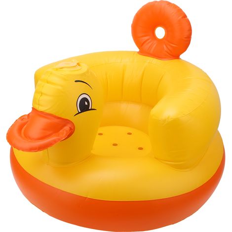 Fauteuil de bain bébé canard jaune gonflable, siège de sécurité avec support dorsal et capacité de charge 60 kg, fond rond (1/5)