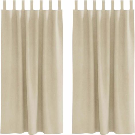 Rideaux occultants 2 pcs Crème 140 x 175 cm Velours