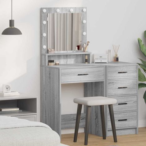vidaXL Tavolo da Toeletta con cassetto Grigio sonoma 50 x 41 x 135 cm