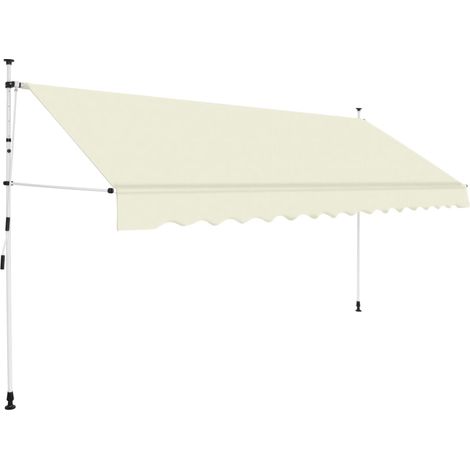 Toldo retráctil de operación manual 400 cm crema vidaXL