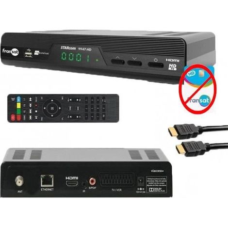 RECEPTEUR FRANSAT OPTEX HD 9947 TV SATELLITE HD (SANS CARTE FRANSAT)+ CABLE HDMI