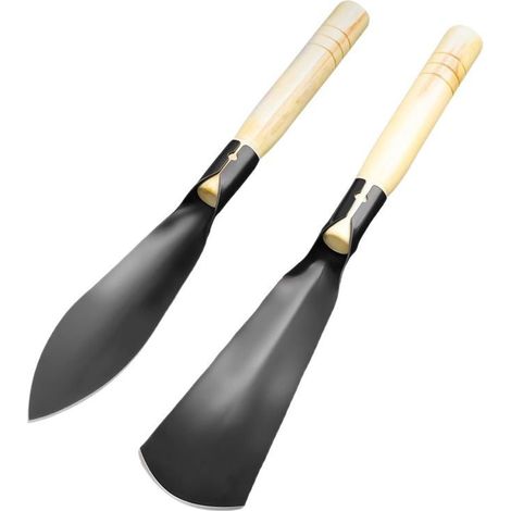 Kit 2 Pelles de Jardin Acier Manganèse Manche Bois pour Plantation Désherbage Jardinage Usage Extérieur (1/5)