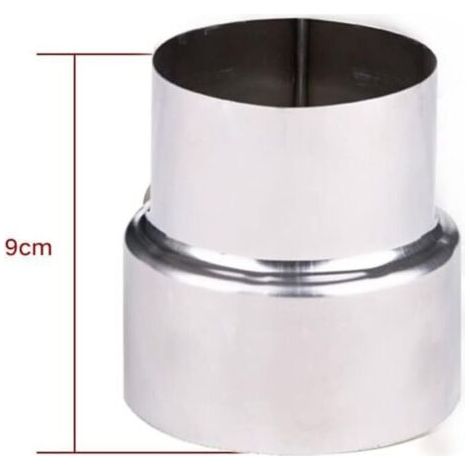 Pr Réducteur de tuyau de fumée en acier inoxydable, adaptateur de cheminée, tuyau de poêle, réduction en acier inoxydable, tuyau de fumée, tuyau de poêle (90-80mm) (1/4)