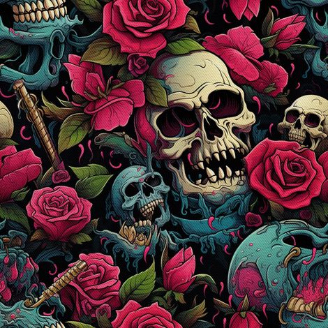 Tela decorativa para exteriores Oxford - Motivo de calavera I DX4257 (1/5)