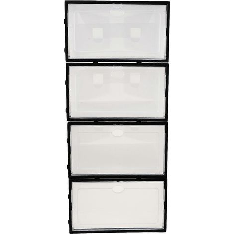 Lot de 4 boîtes à chaussures en plastique transparent épais, multifonctionnelles et étanches. (1/5)
