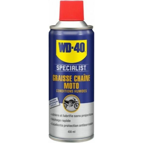 WD40 Graisse Chaîne moto Conditions Humides 400ml