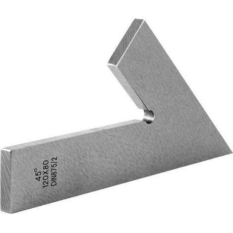45-Grad-Winkelmesser aus Edelstahl, Präzisionswinkel DIN 875/2 für Holz- und Metallbearbeitung, rechtwinkliges Messwerkzeug (100 x 70 mm) (120 x 80 mm A) (1/5)