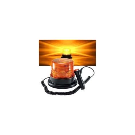 Magnetische LED-Rundumleuchte, magnetische Warnleuchte für Fahrzeuge mit 12V/24V-Zigarettenanzünderstecker (gelb) - Crezuo