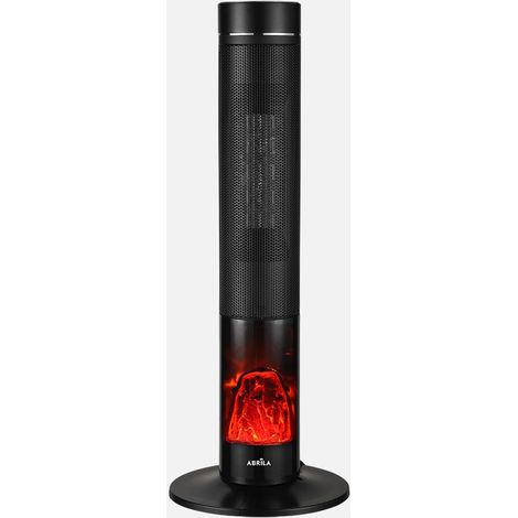 Termoventilador cerámico PTC vertical Benton 2000W negro con efecto llama