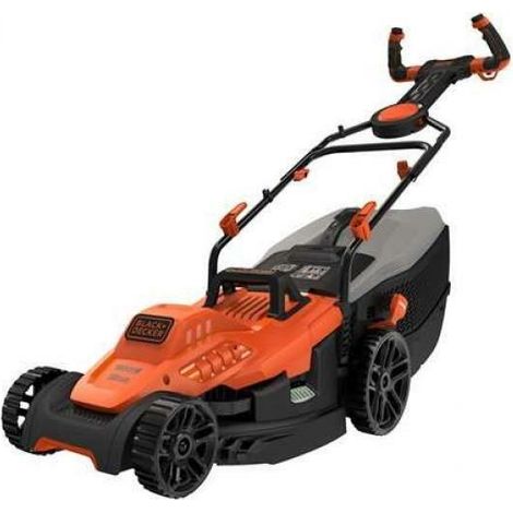 Black & Decker – Tondeuse thermique 1600W – Largeur de coupe 38 cm – Bac de ramassage 45 L – Système E-Drive pour coupe uniforme – Hauteur de coupe 20 à 70 mm - bemw471es-qs