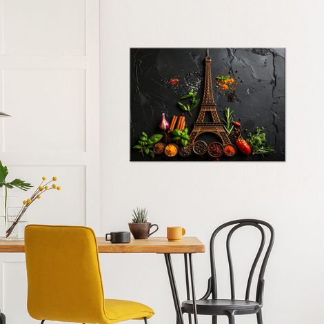 Wandbild Eiffelturm Gewürze Kräuter 90x60 (1/4)