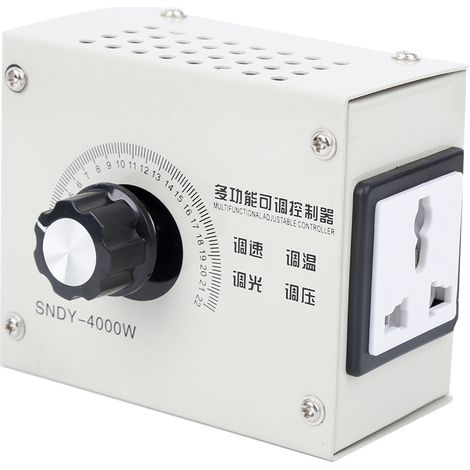 Variateur de vitesse 4000W 220V AC pour ventilateur, moteur et outil, contrôleur de tension réglable avec prise CN (1/5)