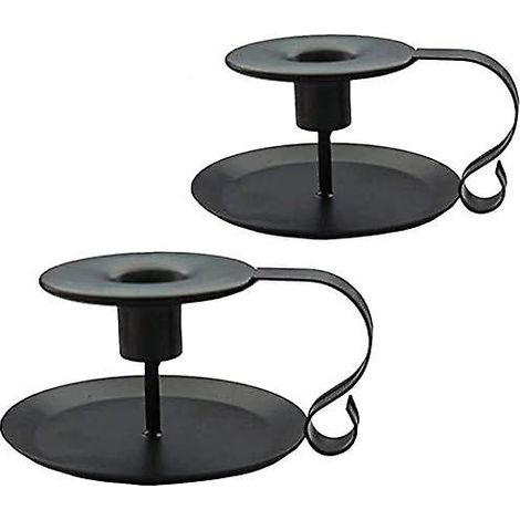 Bougeoirs en fer noir, chandeliers avec anse, cadeaux pour fêtes, mariages, célébrations, Saint-Valentin (1/5)