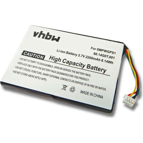 vhbw Battery compatible with Magellan Maestro 4000, 4000T, 4040, 4200, 4050, 4220, 4210, 4250 GPS Navigation System Sat Nav (2200 mAh, 3.7 V, Li-Ion)