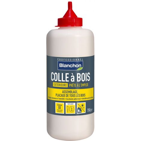 Blanchon – Colle à bois vinylique transparente 750g – Résistance à l'humidité – Pour assemblage bois dur et aggloméré – Classe D3 NF EN-204 (1/5)