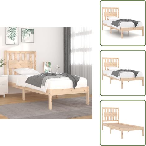 Letto in pino - vidaXL Giroletto in Legno Massello di Pino 90x190 cm Single -