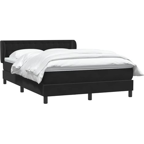 Giroletto a Molle con Materasso Nero 160x210 cm in Velluto vidaXL (1/5)