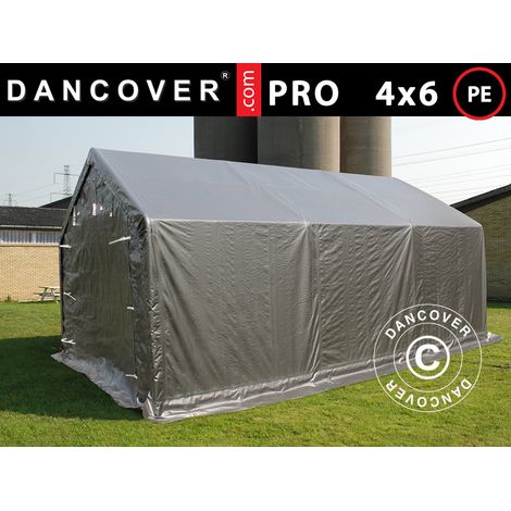 Tente de Stockage Tente Abri PRO 4x6x2x3,1m, PE, Gris (1/5)