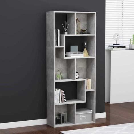 vidaXL Estantería madera contrachapada gris hormigón 67x24x161 cm (1/5)