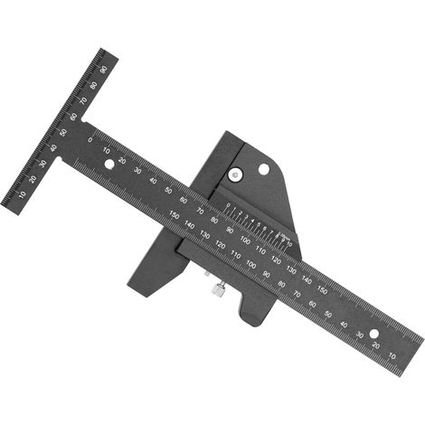 Anreißlineal aus Aluminiumlegierung, T-förmig, für Schreinerarbeiten, Mess- und Markierungswerkzeug (1/5)