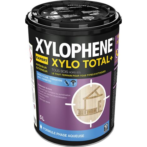 Traitement bois intérieur extérieur XYLOPHENE EXPERT XYLO TOTAL insecticide fongicide anti-termites bidon de 5 litres - PEINTURES ANDRE