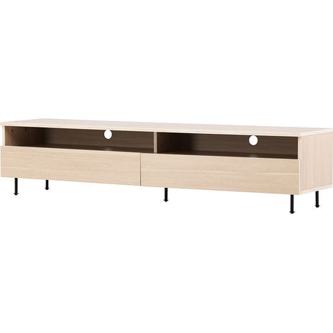 Navarra TV Tisch 2 Schubladen, 2 Regale whitewash.